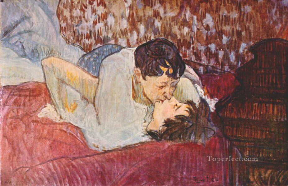 el beso 1893 Toulouse Lautrec Henri de sexy Pintura al óleo